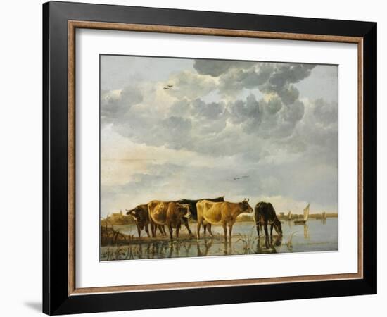 Cows in a River-Aelbert Cuyp-Framed Giclee Print