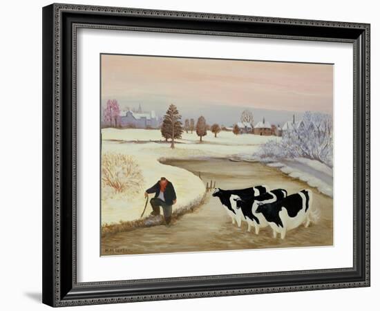 Cows in a Winter River-Margaret Loxton-Framed Giclee Print