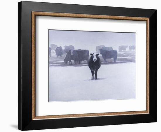 Cows in the Snow-Todd Telander-Framed Art Print