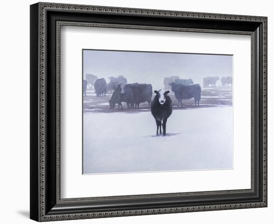 Cows in the Snow-Todd Telander-Framed Art Print