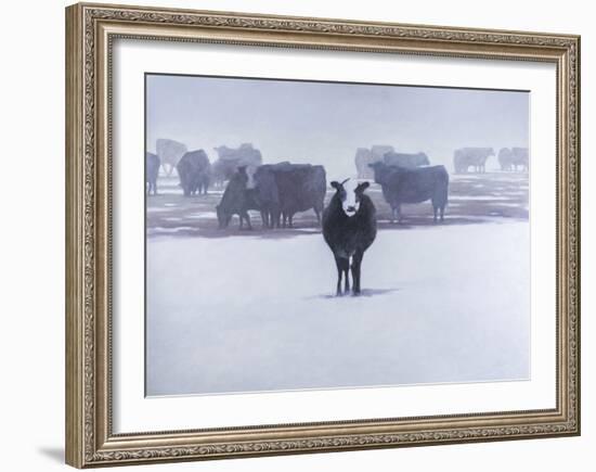 Cows in the Snow-Todd Telander-Framed Art Print