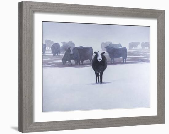 Cows in the Snow-Todd Telander-Framed Art Print