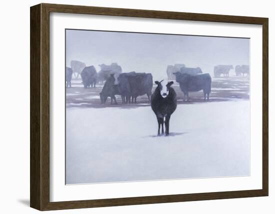 Cows in the Snow-Todd Telander-Framed Art Print