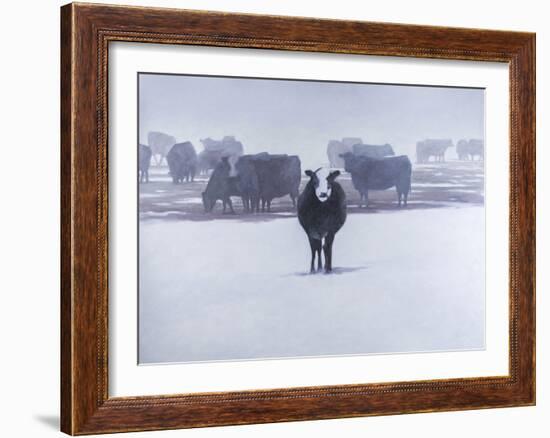 Cows in the Snow-Todd Telander-Framed Art Print