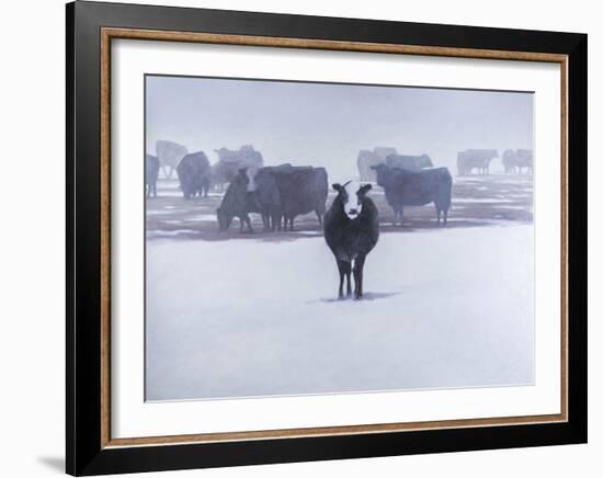 Cows in the Snow-Todd Telander-Framed Art Print