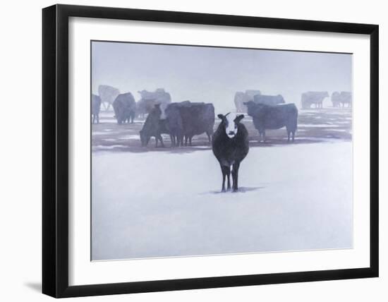 Cows in the Snow-Todd Telander-Framed Art Print