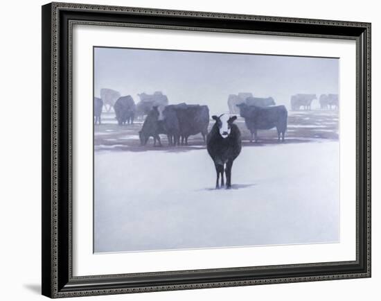 Cows in the Snow-Todd Telander-Framed Art Print