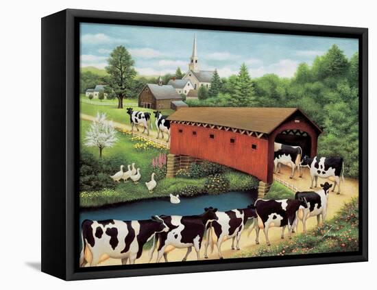 Cows in West Arlington-Lowell Herrero-Framed Stretched Canvas