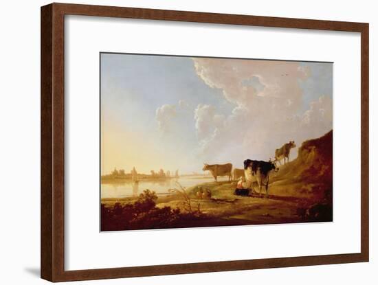 Cows Near a River-Aelbert Cuyp-Framed Giclee Print