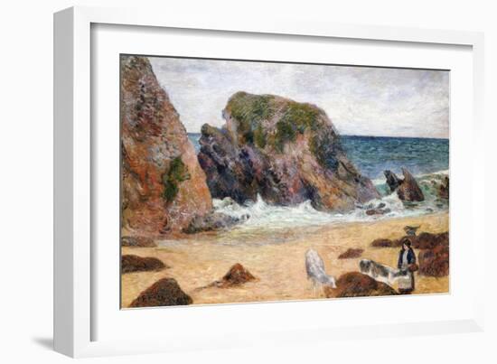 Cows on the Seashore-Paul Gauguin-Framed Giclee Print