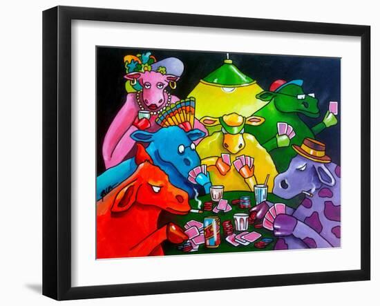 Cows Poker-Howie Green-Framed Giclee Print