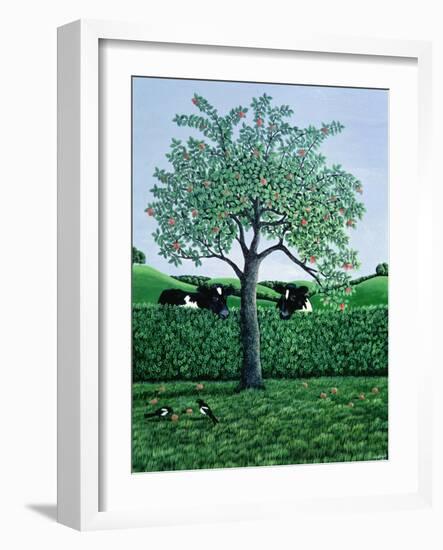 Cows under an Apple Tree, 1981 (Gouache)-Liz Wright-Framed Giclee Print