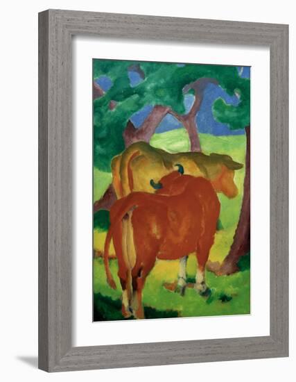 Cows under trees-Franz Marc-Framed Giclee Print