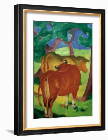 Cows under trees-Franz Marc-Framed Giclee Print