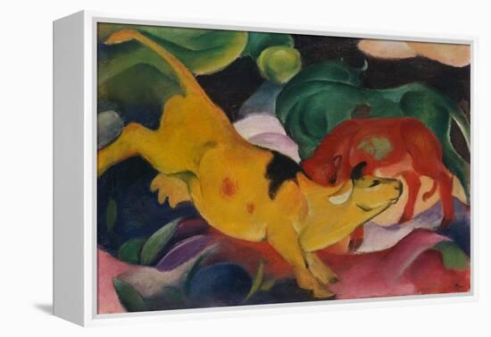 Cows Yellow, Red and Green, 1912-Franz Marc-Framed Premier Image Canvas