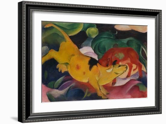 Cows Yellow, Red and Green, 1912-Franz Marc-Framed Giclee Print