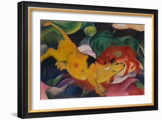 Cows Yellow, Red and Green, 1912-Franz Marc-Framed Giclee Print