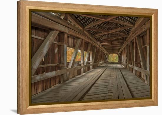 Cox Ford Covered Bridge over Sugar Creek,, Parke County, Indiana-Chuck Haney-Framed Premier Image Canvas