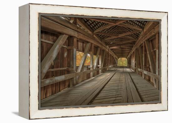 Cox Ford Covered Bridge over Sugar Creek,, Parke County, Indiana-Chuck Haney-Framed Premier Image Canvas