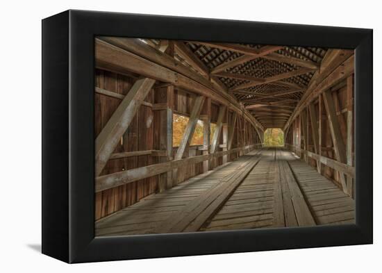 Cox Ford Covered Bridge over Sugar Creek,, Parke County, Indiana-Chuck Haney-Framed Premier Image Canvas