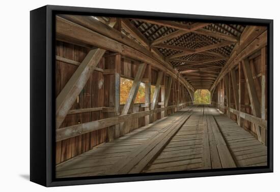 Cox Ford Covered Bridge over Sugar Creek,, Parke County, Indiana-Chuck Haney-Framed Premier Image Canvas