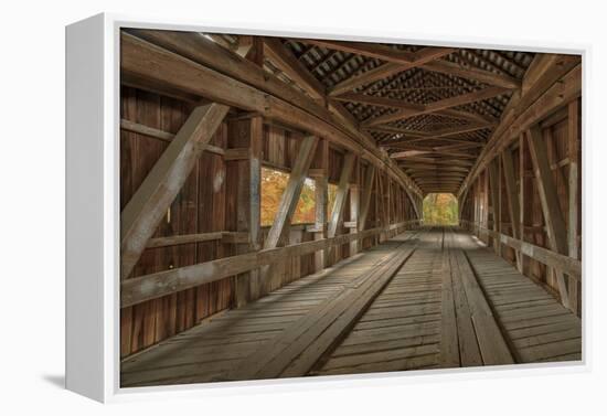 Cox Ford Covered Bridge over Sugar Creek,, Parke County, Indiana-Chuck Haney-Framed Premier Image Canvas