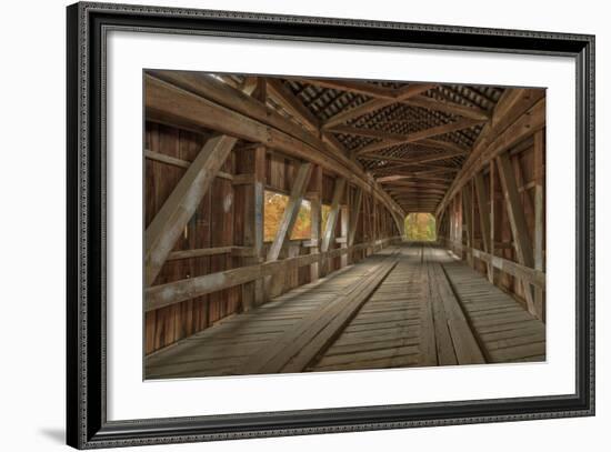 Cox Ford Covered Bridge over Sugar Creek,, Parke County, Indiana-Chuck Haney-Framed Photographic Print