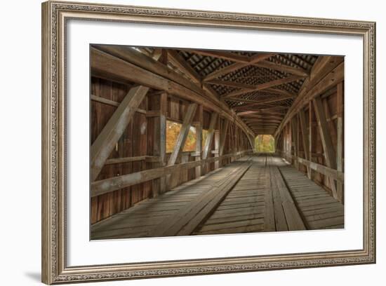 Cox Ford Covered Bridge over Sugar Creek,, Parke County, Indiana-Chuck Haney-Framed Photographic Print