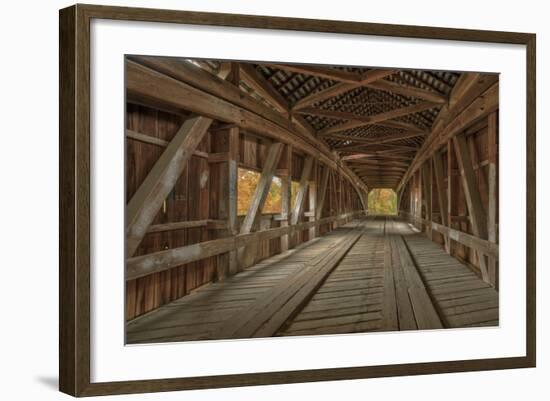 Cox Ford Covered Bridge over Sugar Creek,, Parke County, Indiana-Chuck Haney-Framed Photographic Print