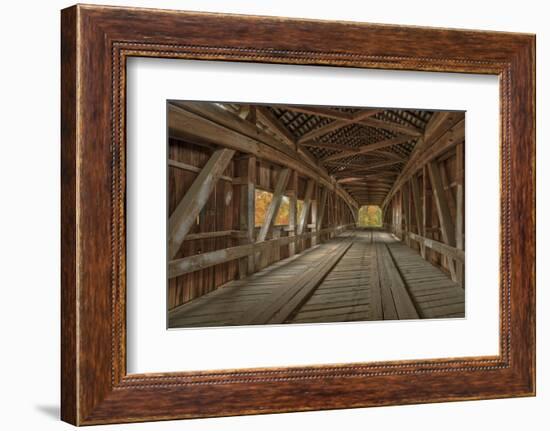 Cox Ford Covered Bridge over Sugar Creek,, Parke County, Indiana-Chuck Haney-Framed Photographic Print