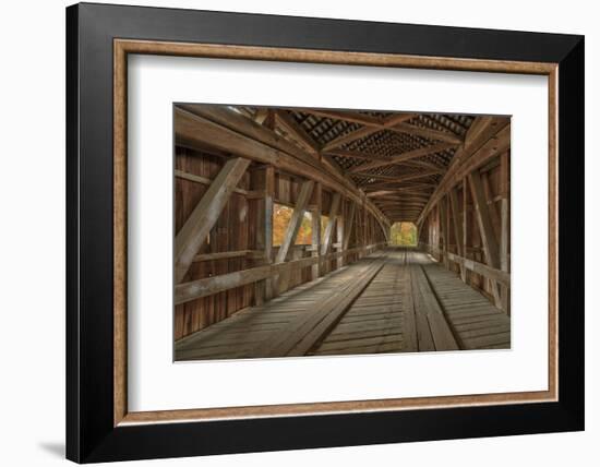 Cox Ford Covered Bridge over Sugar Creek,, Parke County, Indiana-Chuck Haney-Framed Photographic Print