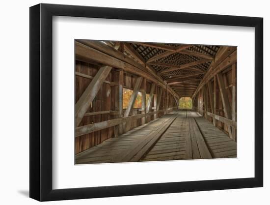 Cox Ford Covered Bridge over Sugar Creek,, Parke County, Indiana-Chuck Haney-Framed Photographic Print