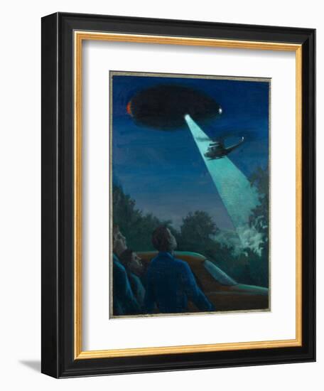 Coyne Helicopter Observes a UFO-Michael Buhler-Framed Art Print