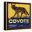 Coyote Brand - Upland, California - Citrus Crate Label-Lantern Press-Framed Stretched Canvas