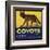 Coyote Brand - Upland, California - Citrus Crate Label-Lantern Press-Framed Art Print