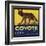 Coyote Brand - Upland, California - Citrus Crate Label-Lantern Press-Framed Art Print