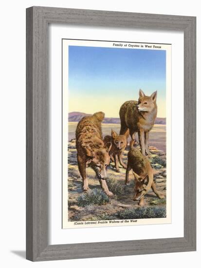 Coyote Family-null-Framed Art Print