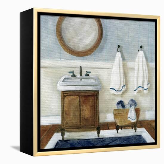 Cozy Navy Bath I-Carol Robinson-Framed Stretched Canvas