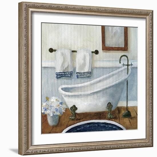 Cozy Navy Bath II-Carol Robinson-Framed Art Print