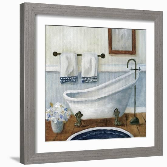 Cozy Navy Bath II-Carol Robinson-Framed Art Print