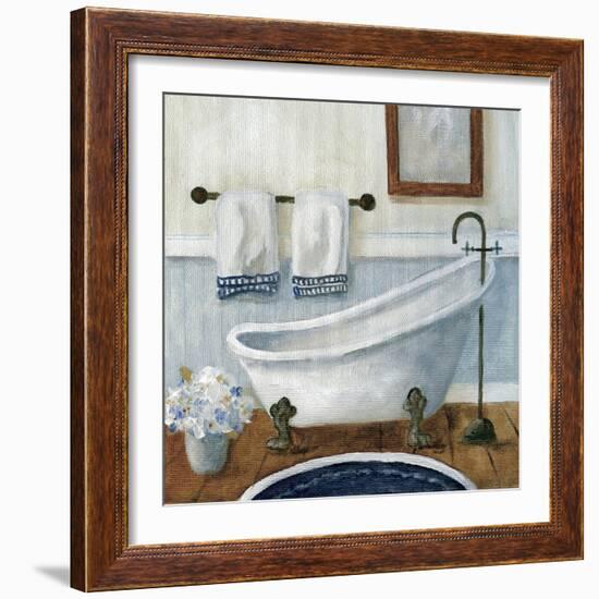 Cozy Navy Bath II-Carol Robinson-Framed Art Print