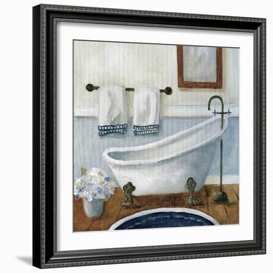 Cozy Navy Bath II-Carol Robinson-Framed Art Print