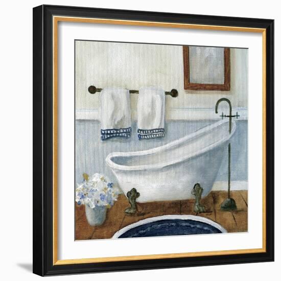 Cozy Navy Bath II-Carol Robinson-Framed Art Print