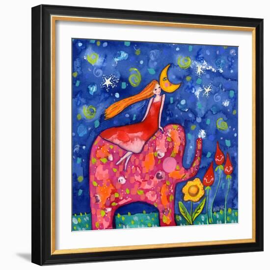 Cozy Up to the Moon-Wyanne-Framed Giclee Print