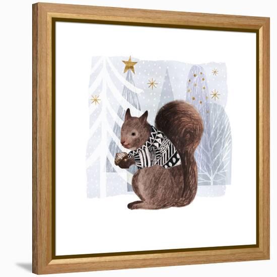 Cozy Woodland Animal II-Victoria Borges-Framed Stretched Canvas