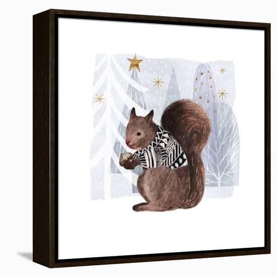 Cozy Woodland Animal II-Victoria Borges-Framed Stretched Canvas