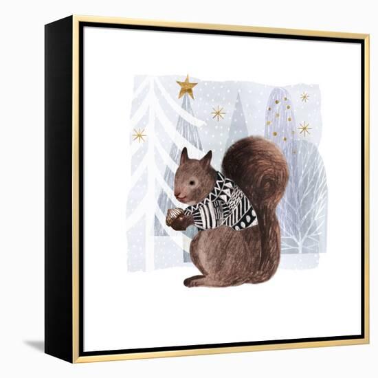 Cozy Woodland Animal II-Victoria Borges-Framed Stretched Canvas