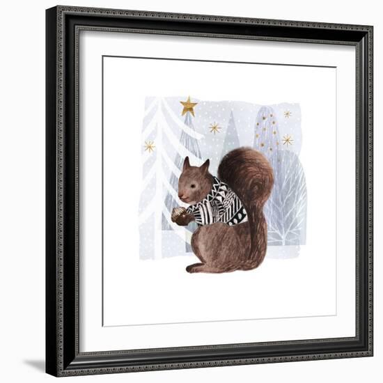 Cozy Woodland Animal II-Victoria Borges-Framed Art Print