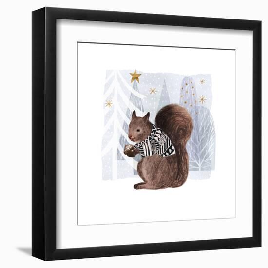 Cozy Woodland Animal II-Victoria Borges-Framed Art Print