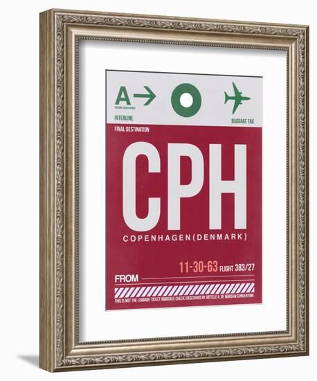 CPH Copenhagen Luggage Tag 2-NaxArt-Framed Art Print